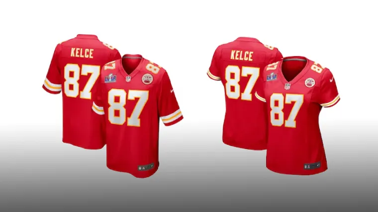 Travis Kelce men's and women's Super Bowl jerseys