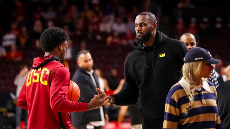 Bronny and LeBron James