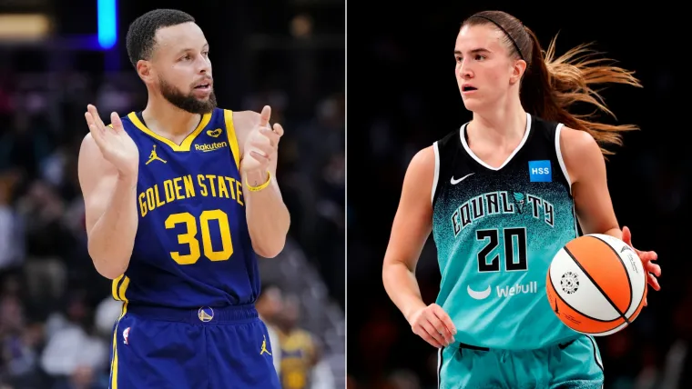 Stephen Curry (left) and Sabrina Ionescu (right)