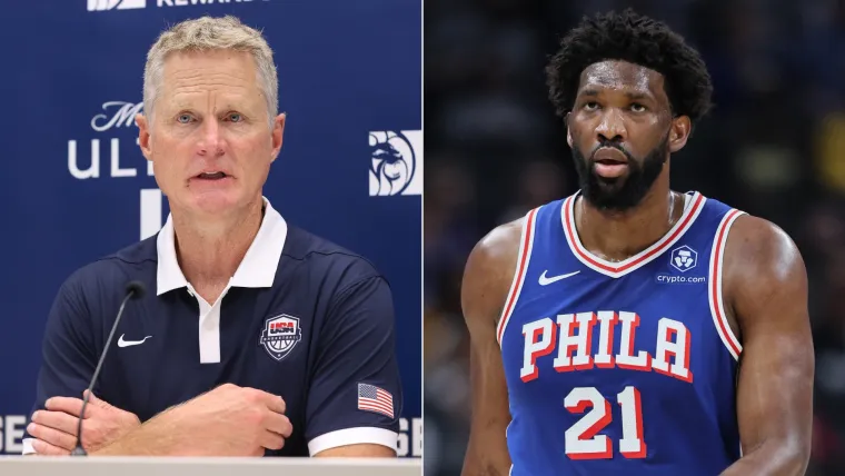 Steve Kerr, Joel Embiid 02072024